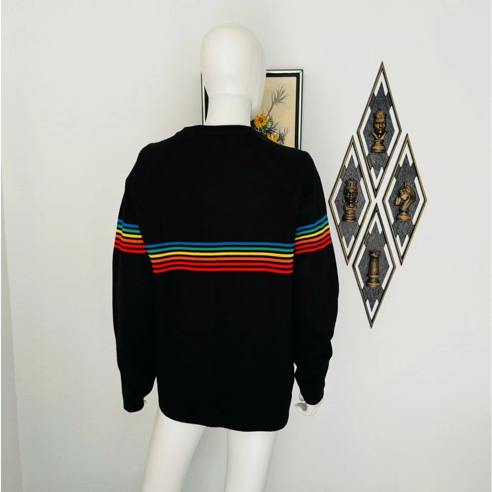Vintage Stubello Rainbow Mens Wool Ski Sweater - Picture 4 of 8